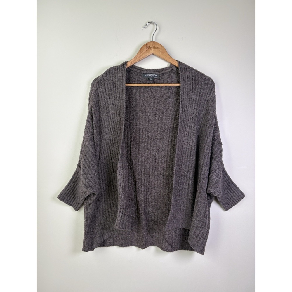 Barefoot Dreams Shrug Size S/M CozyChic Lite Ribbed Shrug Cardi Brown Knit Nylon